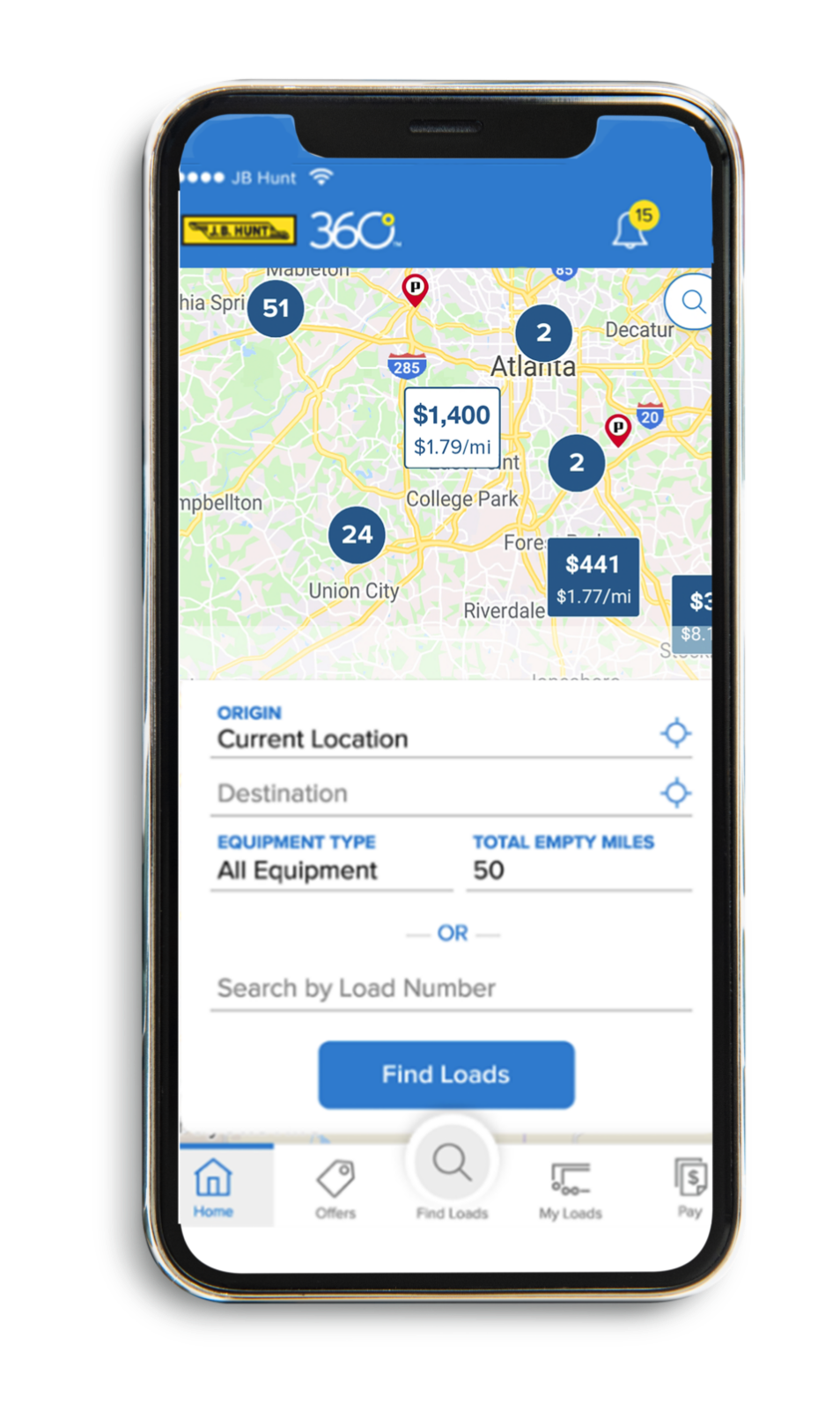 Find Loads and Submit Offers with Carrier 360 | J.B. Hunt Transport